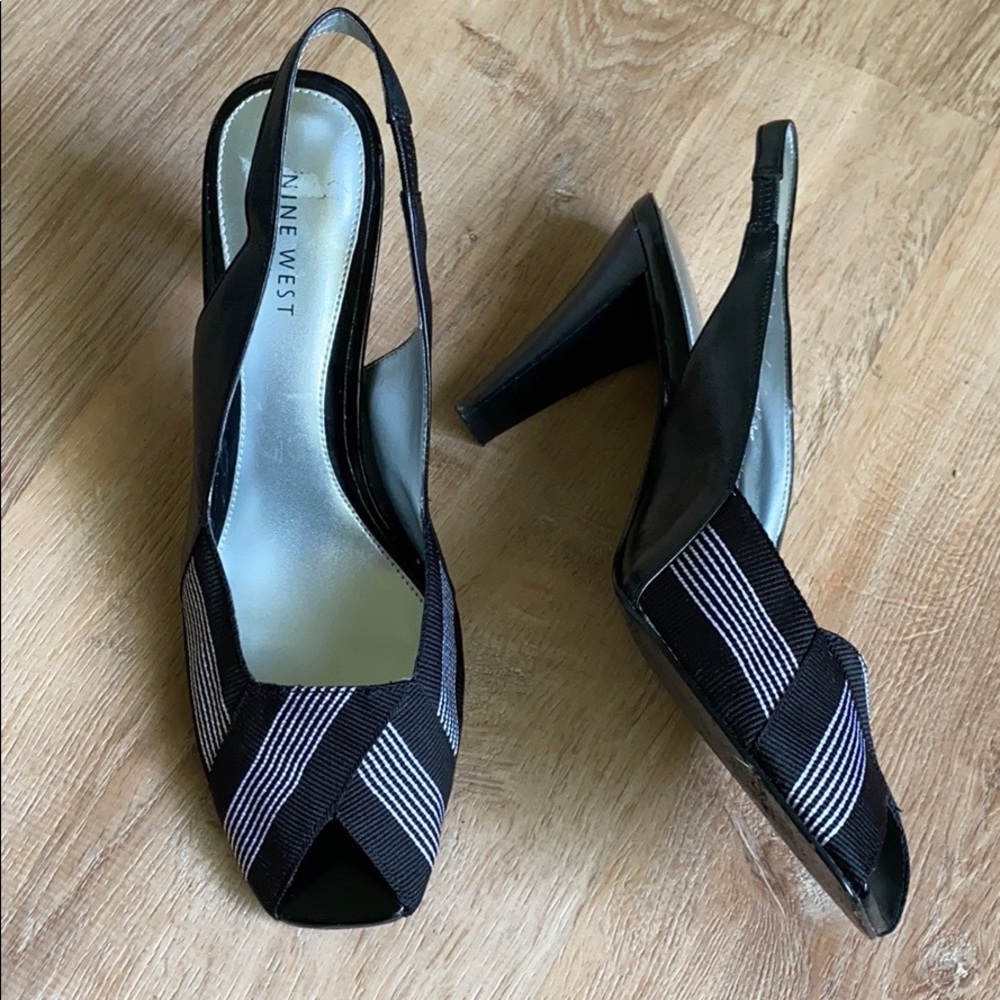 Nine West open toe heels 👠
